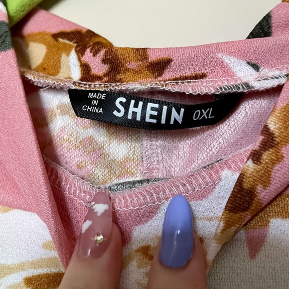 Mauve Plus-Size Peplum Floral Print Top 0XL - Picture 2 of 2